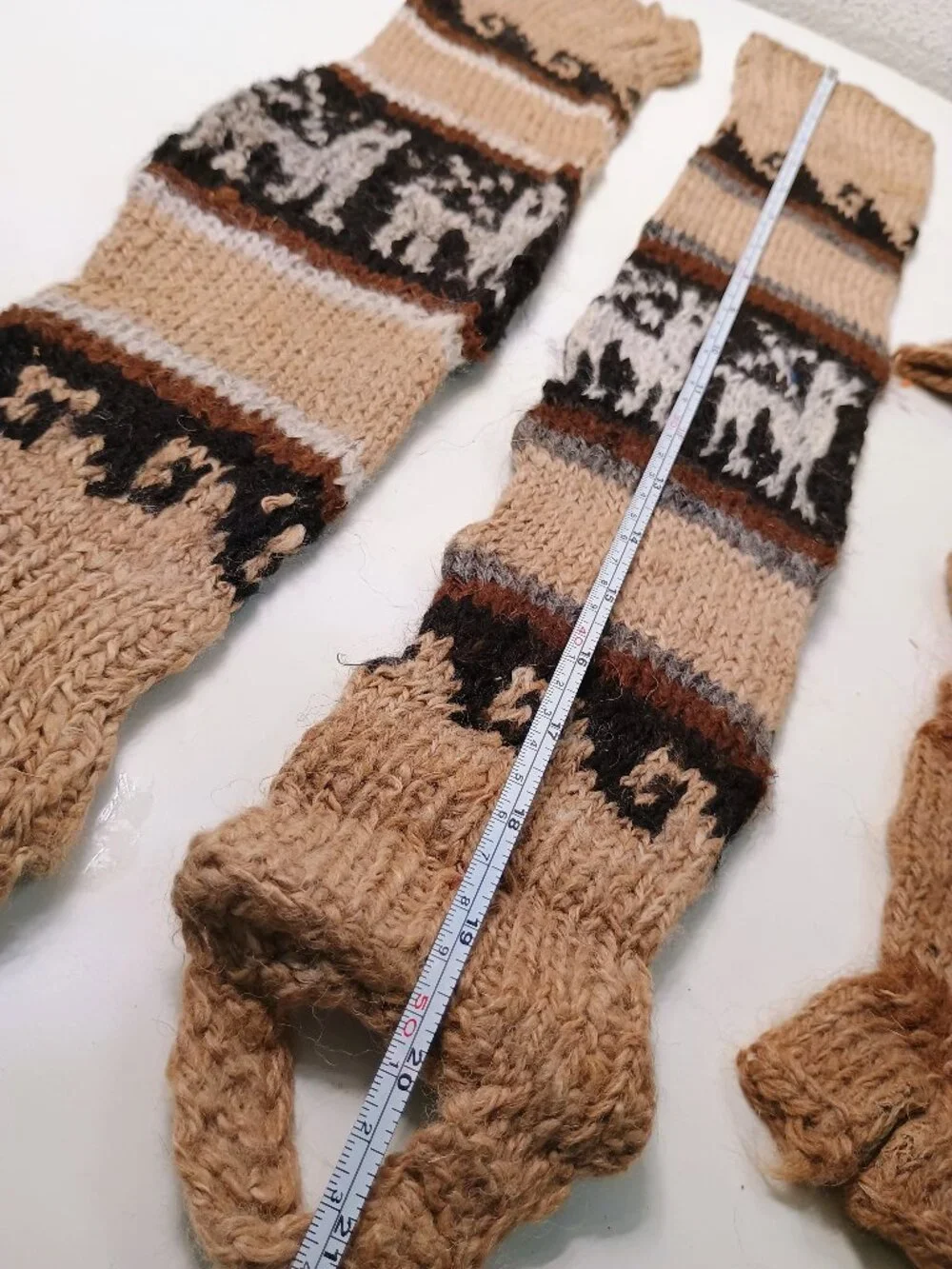 Andean Winter Set of Boots, Gloves, and Boots, Made of Alpaca and Llama Wool